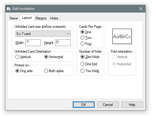 Configure Stationery Layout