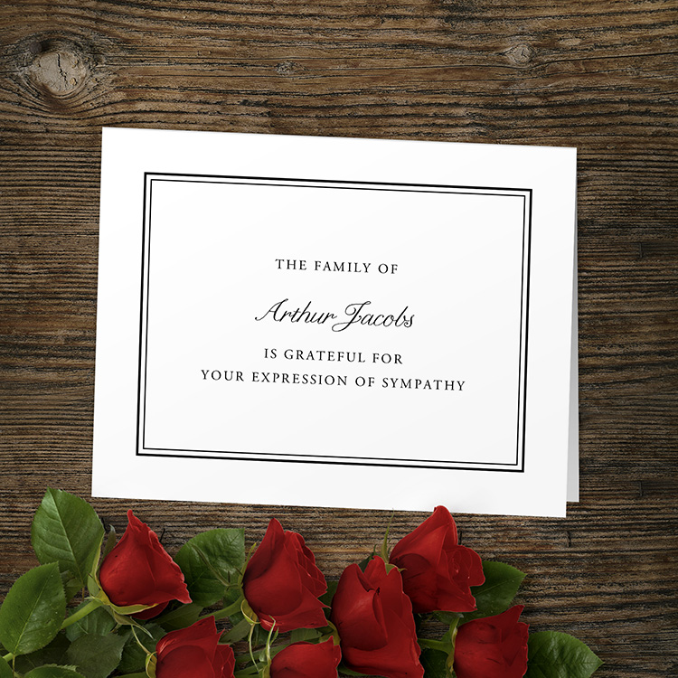 Classic Outline Sympathy Acknowledgement Cards