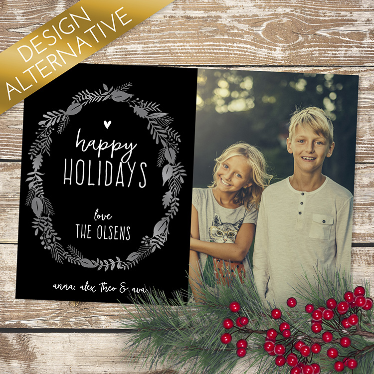 Modern Wreath Holiday Card (foil)