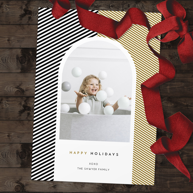 Striped Arch Border Holiday Card