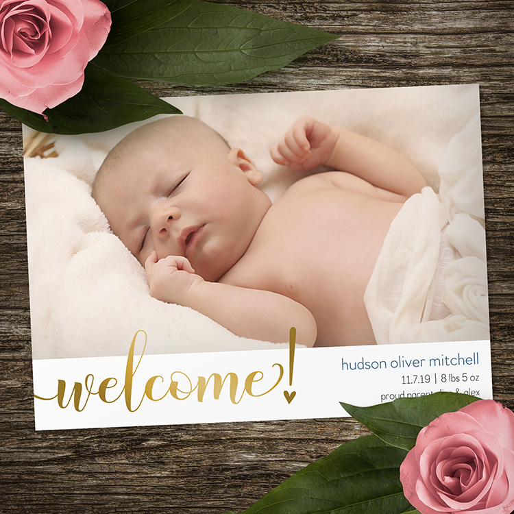 Welcome Birth Announcement (foil)