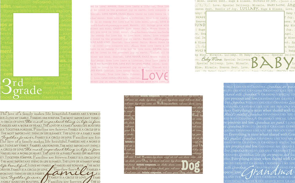 Word Collage Borders, Backgrounds & Patterns