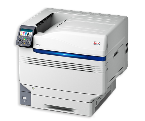OKI C942 5 Color Laser Printer with White Toner